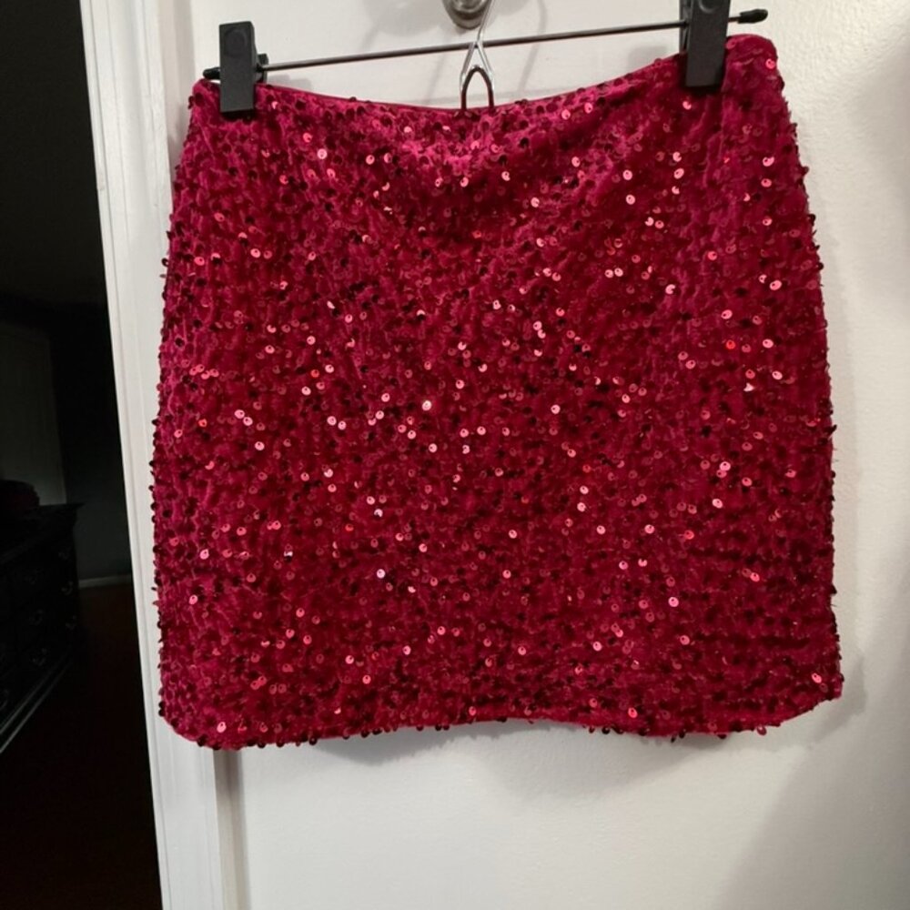 Anthropologie NWT Endless Rose Sequin Mini Skirt - medium